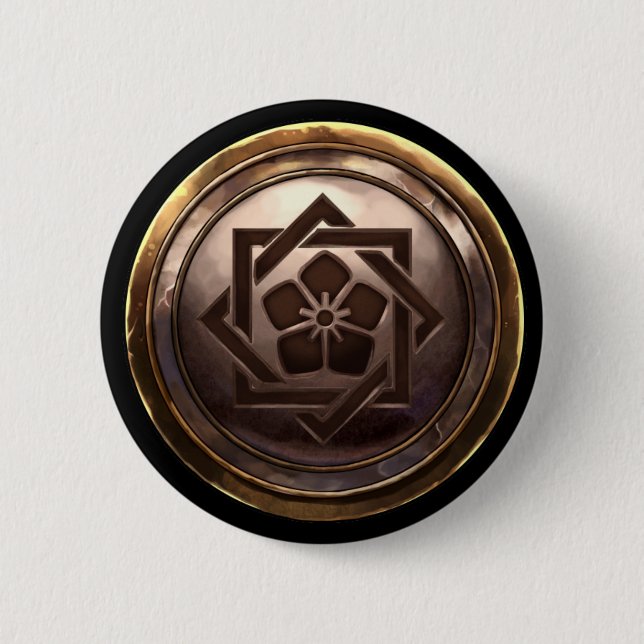 Japanisches Wappen (Kamon) Button (Vorderseite)