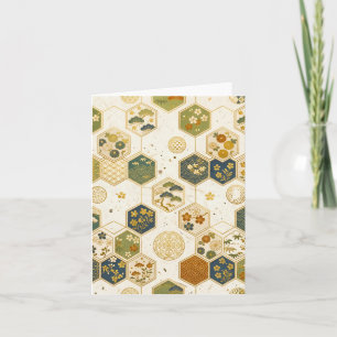 Japanisches Washi-Papier Sechseckmuster Nahtlose Karte
