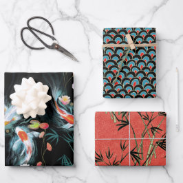 Japanisches Watergarden-Geschenkpapier-Set Geschenkpapier Set