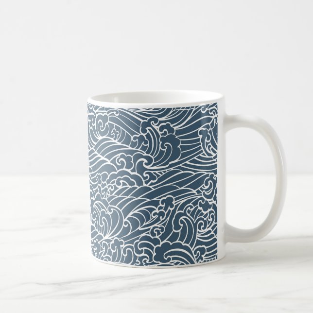 japanisches Wave Style-Muster Kaffeetasse (Rechts)