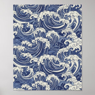 Japanisches Wellenmuster - Ocean Art Print Poster