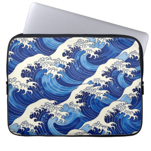 Japanisches Wellenmuster Ozean  Laptopschutzhülle