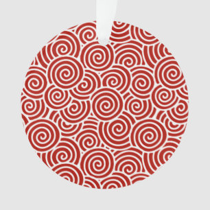 Japanisches wirbelloses Muster - tiefrot und weiß Ornament