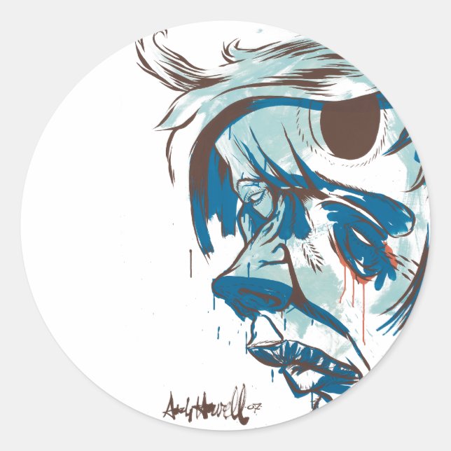 Japanisches Zeichen - Rot Runder Aufkleber (Vorderseite)