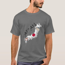 Japankarte und -flagge T-Shirt