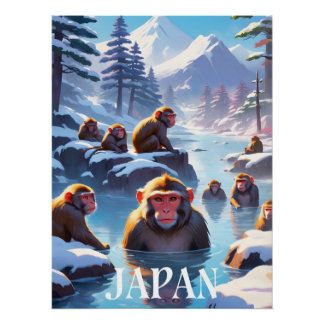 Japanmakaken-Reiseposter Poster