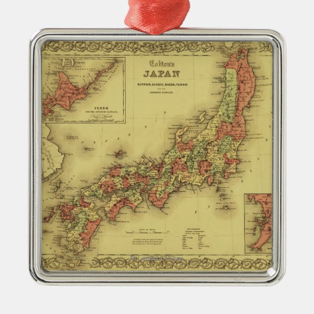 JapanPanoramic MapJapan Ornament Aus Metall (Vorne)