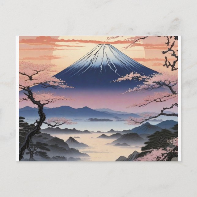 Japans ikonischer Berg Postkarte (Vorderseite)