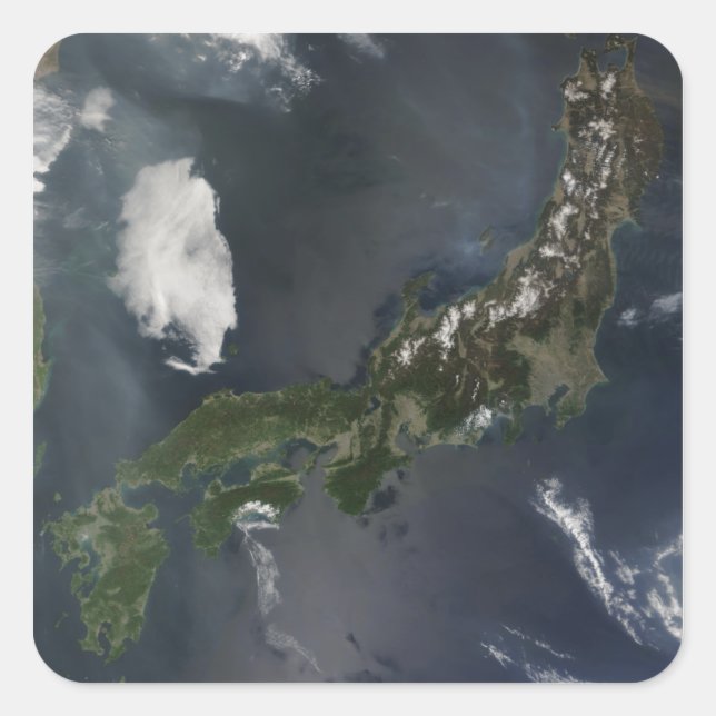 Japans wichtigste Insel, Honshu Quadratischer Aufkleber (Vorderseite)