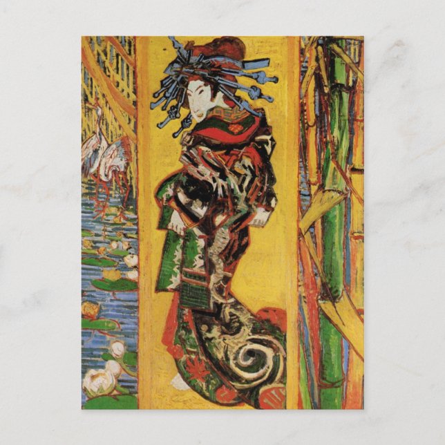 Japonaiserie, Oiran (Courtesan) Postkarte (Vorderseite)