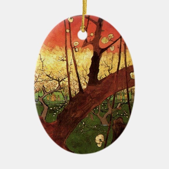 Japonismus: Blühender Pflaumenbaum von Vincent van Keramik Ornament (Vorne)