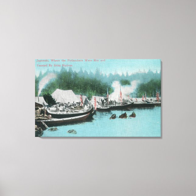Japonski Insel - Potlatchers & Sitka Natives Leinwanddruck (Vorderseite)
