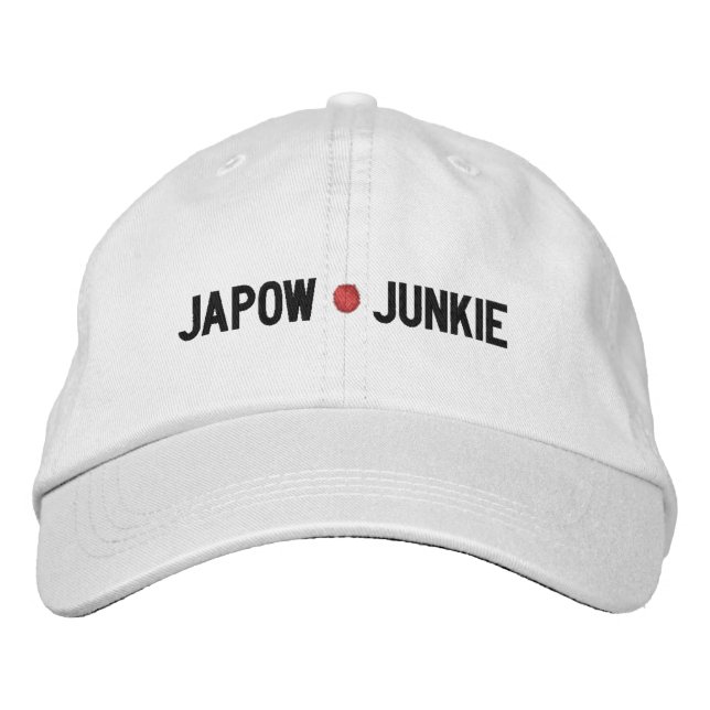 Japow Junkie  Bestickte Baseballkappe (Vorderseite)