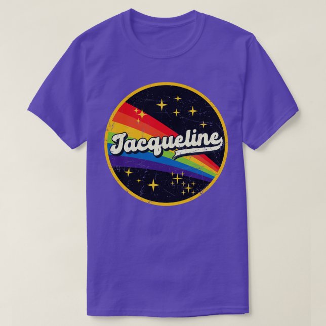 Jaqueline Rainbow In Space Vintag GrungeStyle T-Shirt (Design vorne)