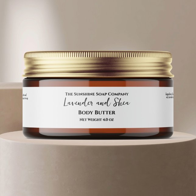 JAR-Etikett für Minimalistische weiße Kosmetika Rundum-Adressaufkleber (Von Creator hochgeladen)