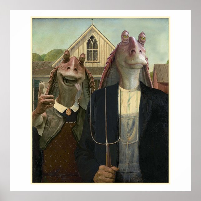 Jar Jar Binks American Binks Inspiriert von Star W Poster (Vorne)