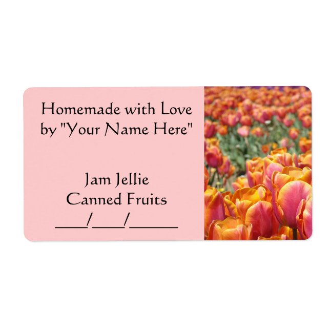 Jar Labels Tulip Blume Jam Jellie Frucht Jars (Vorne)