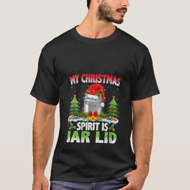 Jar Lid Tragen Weihnachtsmannmütze Mein Weihnachts T-Shirt (Vorderseite)