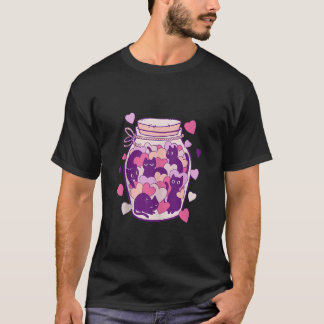 Jar of Cats Hearts Funny Valentinstag Frauen Männe T-Shirt