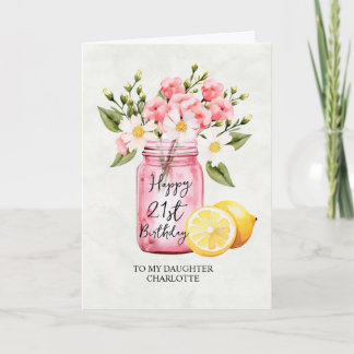 Jar Pink Blume Jubiläum 21. Geburtstag Jar Pink Gr Karte