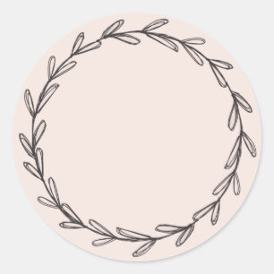 Jar/ Spice Blank Hand Dragedraht Kruste Blush Pink Runder Aufkleber
