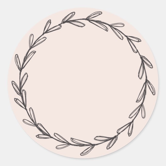 Jar/ Spice Blank Hand Dragedraht Kruste Blush Pink Runder Aufkleber (Vorderseite)