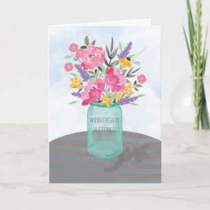 Jar Vase zum Jubiläum mit Blume Karte