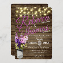 Jar von Delphäen und Lichtern Rustikale Hochzeit