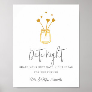 Jar with Heart Brautparty Date Night Jar Sign Poster