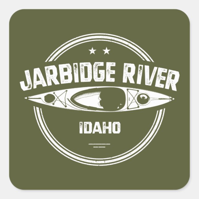 Jarbidge River Idaho Kayaking Quadratischer Aufkleber (Vorderseite)