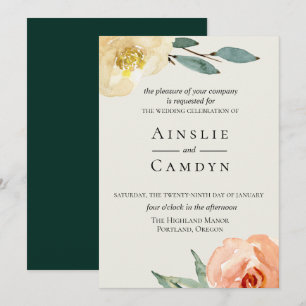 Jardin De Fleurs Smaragd-Hochzeitseinladung Einladung