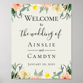Jardin De Fleurs Wedding Welcome Poster