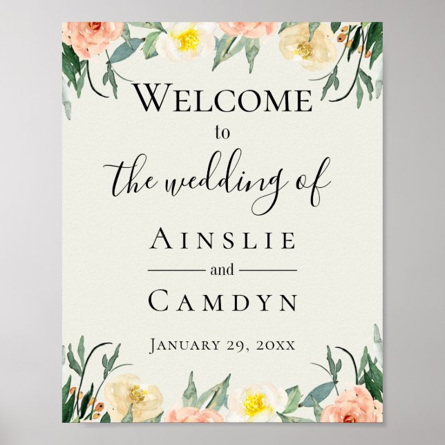 Jardin De Fleurs Wedding Welcome Poster (Vorne)