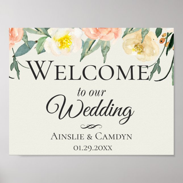 Jardin De Fleurs Wedding Welcome Poster (Vorne)