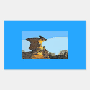 Jardin des Tuileries Crow - Malerei Rechteckiger Aufkleber