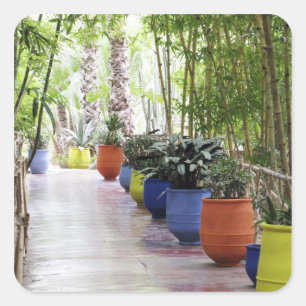 Jardin Majorelle, Majorelle-Garten, jetzt öffentli Quadratischer Aufkleber