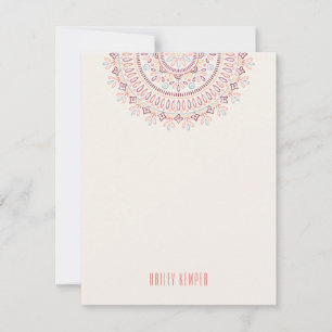 Jardin Mandala Stationery - Coral Einladung