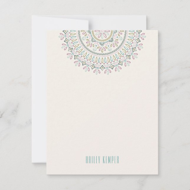 Jardin Mandala Stationery - Türkis Einladung (Vorderseite)