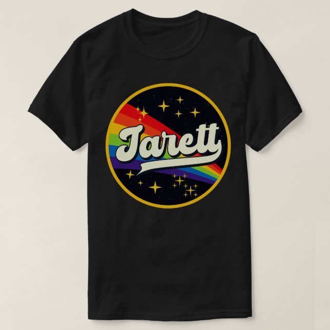 Jarett Rainbow in Space Vintag Style T-Shirt (Design vorne)
