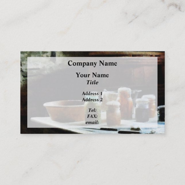 Jars mit bunten Gemüse Visitenkarte (Vorderseite)