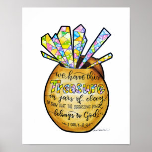 Jars of Clay - Schatz - 2 Cor 4 - Aquarellkunst Poster
