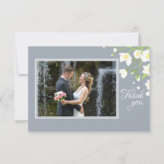 Jasmin-Foto-Rahmen danken Ihnen Dankeskarte (Vorderseite)