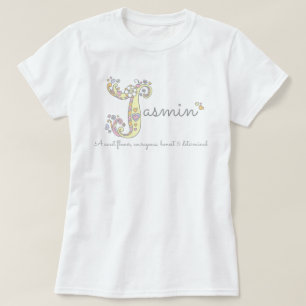 Jasmin Girls J Name bedeutet Monogramm T T-Shirt