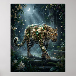 Jasmin Leopard Mond Blüte Poster