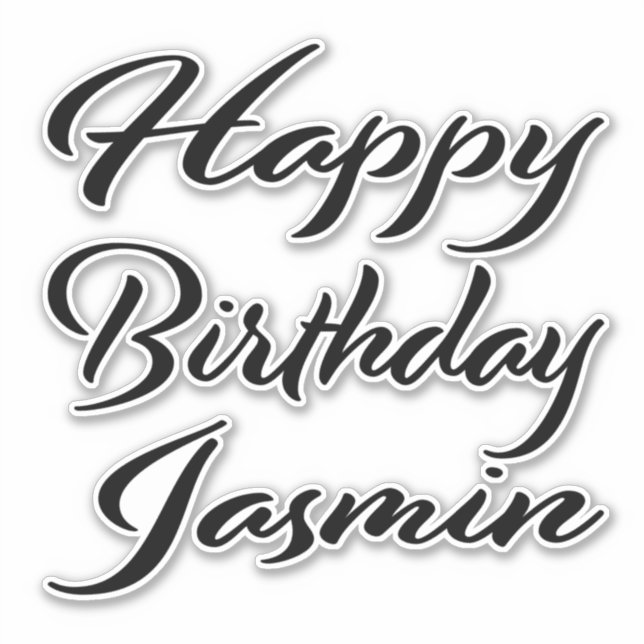 Jasmin Name Vorname black Sticker Geburtstag (Vorderseite)