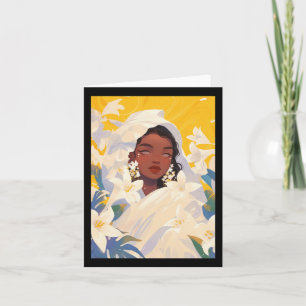 Jasmin Niedlich Floral Black Girl Karte