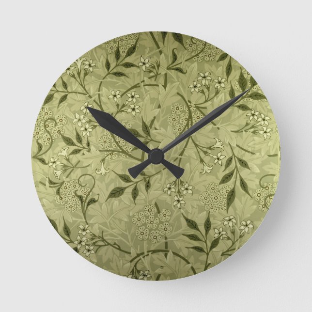 "Jasmin" Tapetenentwurf, 1872 Runde Wanduhr (Vorderseite)