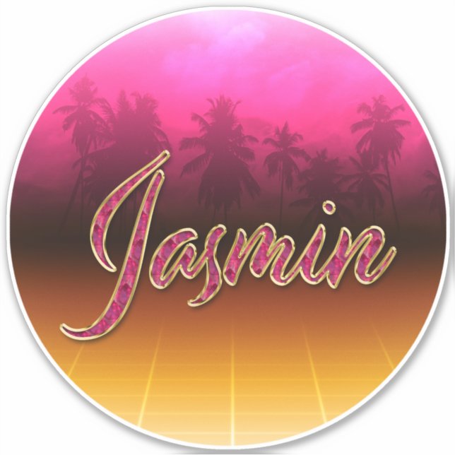 Jasmin Vorname Name golden pink Aufkleber Sticker (Vorderseite)