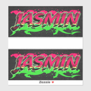 Jasmin Vorname Name Graffiti Aufkleber Sticker