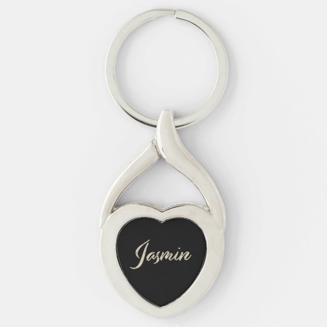 Jasmin white gold Handwriting Schlüsselanhänger (Vorderseite)